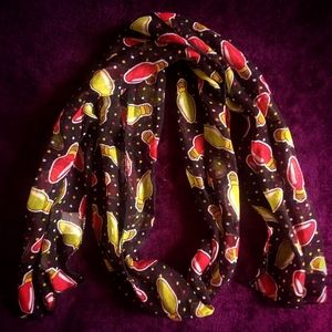 Christmas Lights Patterned Sheer Lightweight Scarf